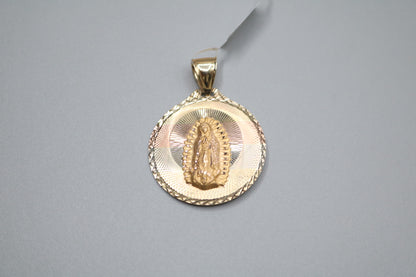 14K Three Tone Religious Round Charm (Local Purchase Only)