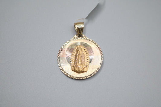 14K Three Tone Religious Round Charm (Local Purchase Only)