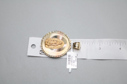 14K Three Tone Religious Round Charm (Local Purchase Only)