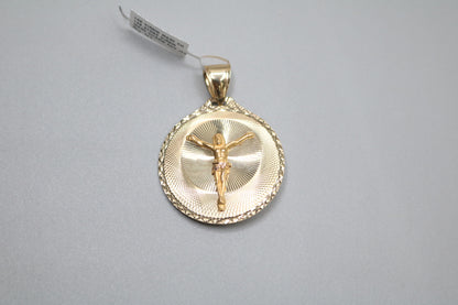 14K Three Tone Religious Round Charm (Local Purchase Only)