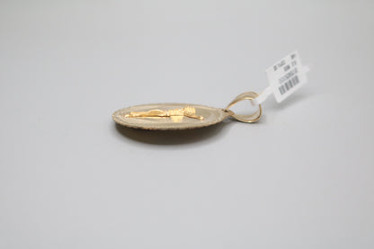 14K Three Tone Religious Round Charm (Local Purchase Only)