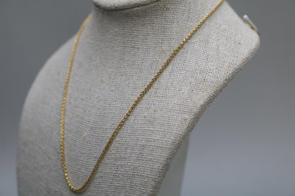 14K Yellow Gold Wheat Necklace (18 Inches)