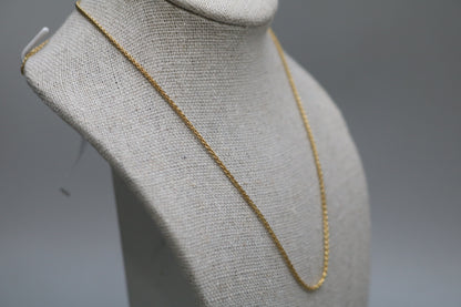 14K Yellow Gold Wheat Necklace (18 Inches)