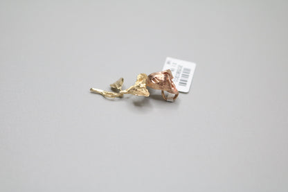 14K Two Tone Gold Rose Pendant