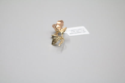14K Two Tone Gold Rose Pendant