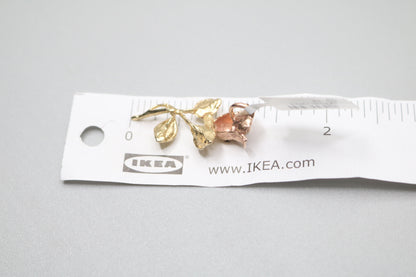 14K Two Tone Gold Rose Pendant