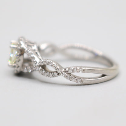 14K White Gold Radiant Cut Fancy Yellow Engagement Ring Set (Size 7 & 1/4 and Size 8) (No Shipping)