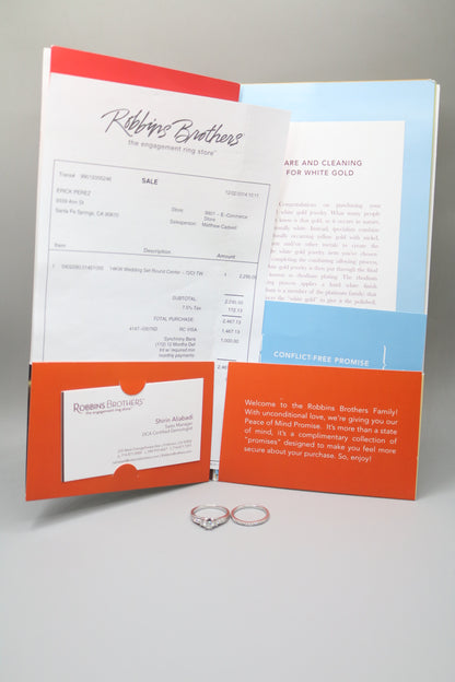 14K White Gold Diamond Engagement Ring Set (0.72CTW, I1-SI1/G-H) (Size 8 & 1/2)