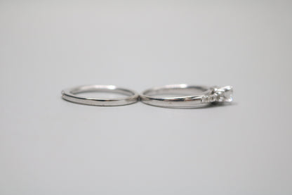 14K White Gold Diamond Engagement Ring Set (0.72CTW, I1-SI1/G-H) (Size 8 & 1/2)