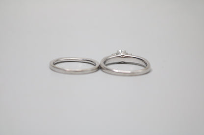 14K White Gold Diamond Engagement Ring Set (0.72CTW, I1-SI1/G-H) (Size 8 & 1/2)