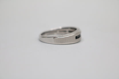 10K White Gold Sapphire Band Ring (Size 9 3/4 ) (0.08 CTW)