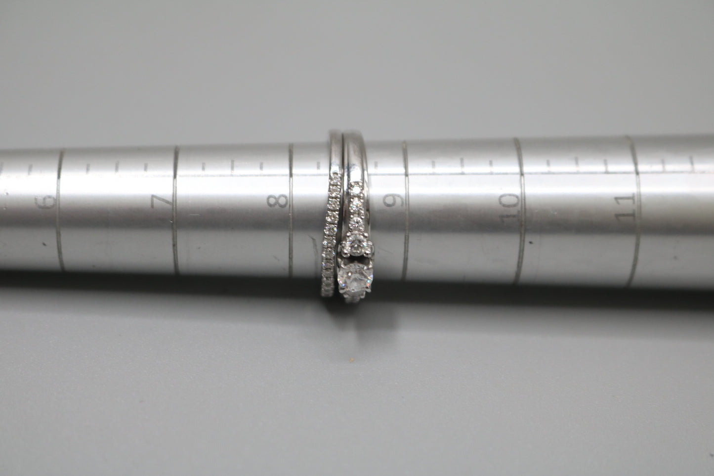 14K White Gold Diamond Engagement Ring Set (0.72CTW, I1-SI1/G-H) (Size 8 & 1/2)