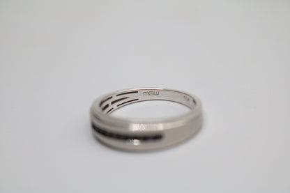 10K White Gold Sapphire Band Ring (Size 9 3/4 ) (0.08 CTW)