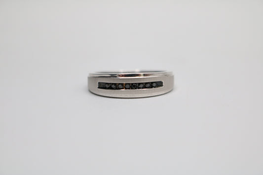 10K White Gold Sapphire Band Ring (Size 9 3/4 ) (0.08 CTW)