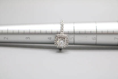 Radiant 14K White Gold Halo Wedding Set Ring, Size 4 & 1/2 (1.85 CTW)