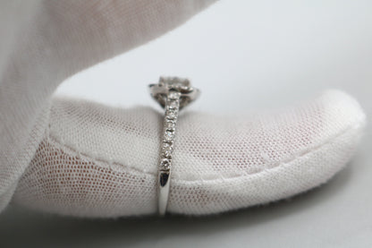 Radiant 14K White Gold Halo Wedding Set Ring, Size 4 & 1/2 (1.85 CTW)