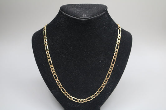 14K Yellow Gold Figaro Style Chain (23 Inches) (Local Pick-Up only)