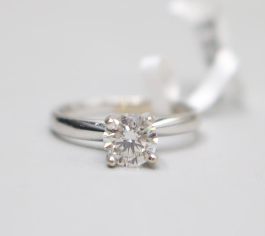 14K White Gold Engagement Ring with Lab Grown Diamond (Size 4 1/4)
