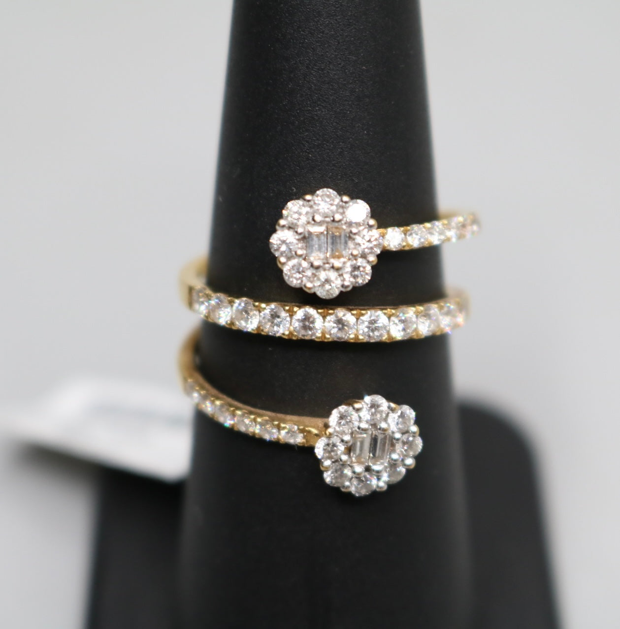 18K Yellow Gold 3-Strand Diamond Bypass Ring (Size 6 1/2)