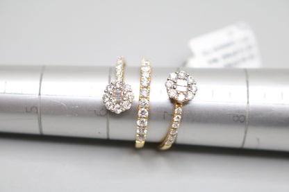 18K Yellow Gold 3-Strand Diamond Bypass Ring (Size 6 1/2)