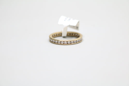 14K Yellow Gold Full Eternity Band Ring Size 8