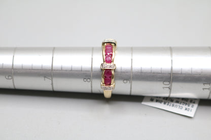 10K Yellow Gold Diamond and Ruby Ring (0.46 CTW Rubies)