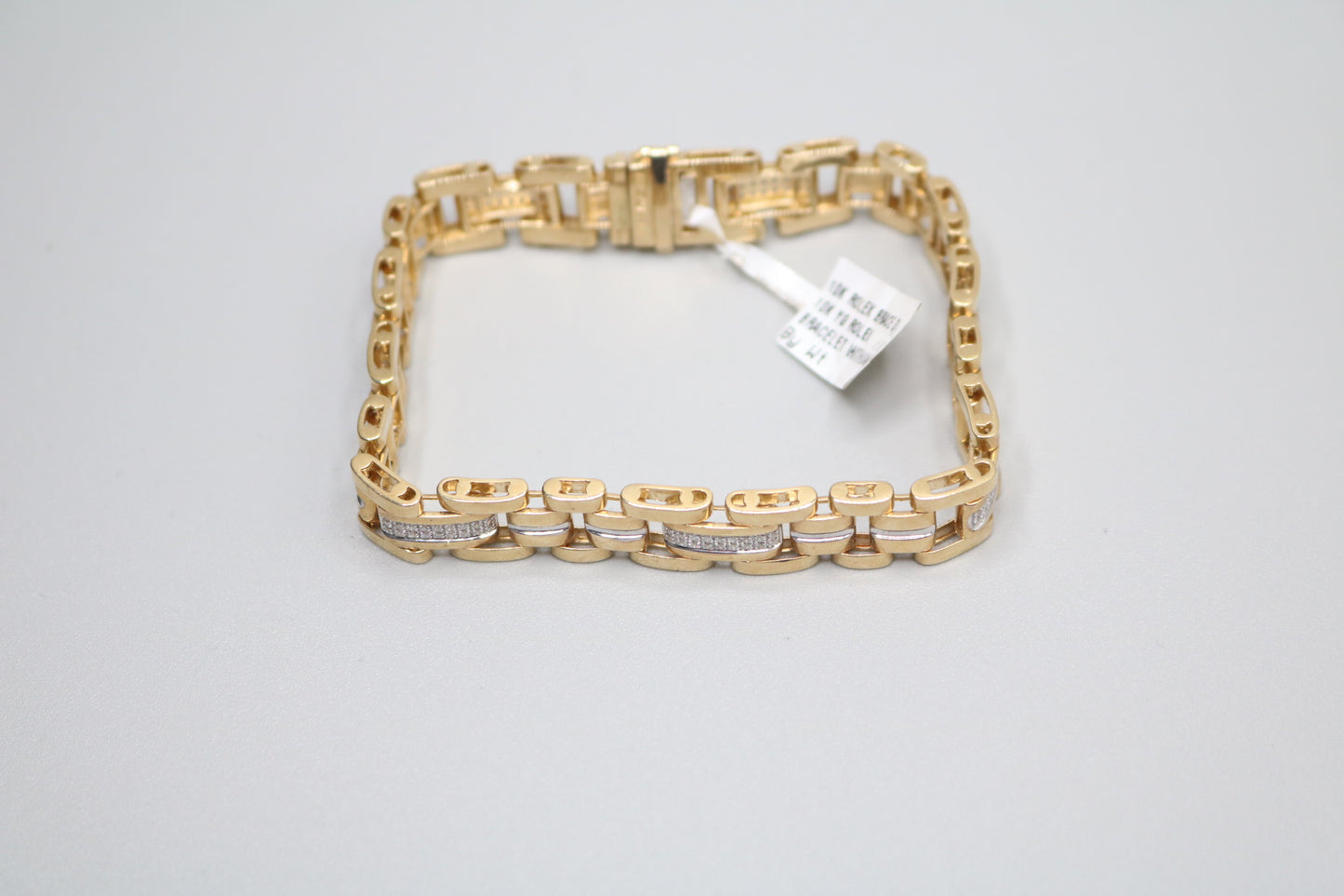 10K Two Tone Gold Diamond Rolex Bracelet (8.75 Inches) (0.63 CTW) (Local Pick-Up Only)