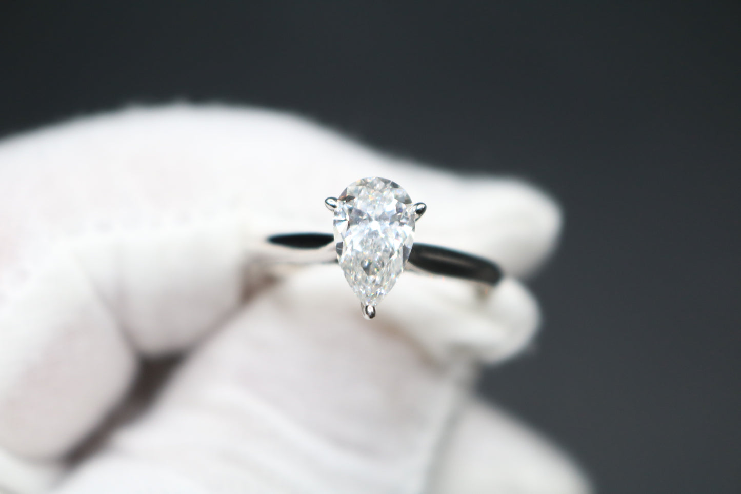 14K White Gold Lab Grown Diamond Pear-Cut Ring (2.04 CTW) (Size 7)