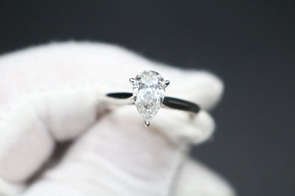 14K White Gold Lab Grown Diamond Pear-Cut Ring (2.04 CTW) (Size 7)