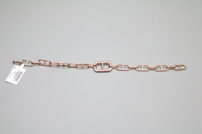 14K Rose Gold Paper Clip Link Bracelet with Diamonds (7 Inches)