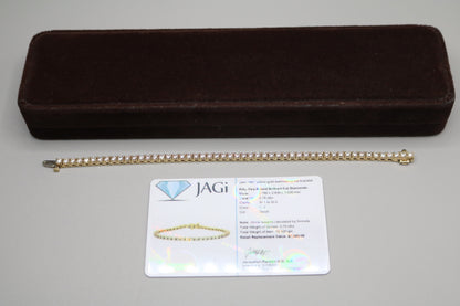 14K Yellow Gold Diamond Tennis Bracelet (3.75 CTW) (Local Purchase Only)