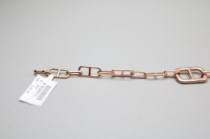 14K Rose Gold Paper Clip Link Bracelet with Diamonds (7 Inches)