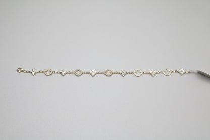 14K White Gold Clover and Star Bracelet (7 Inches)