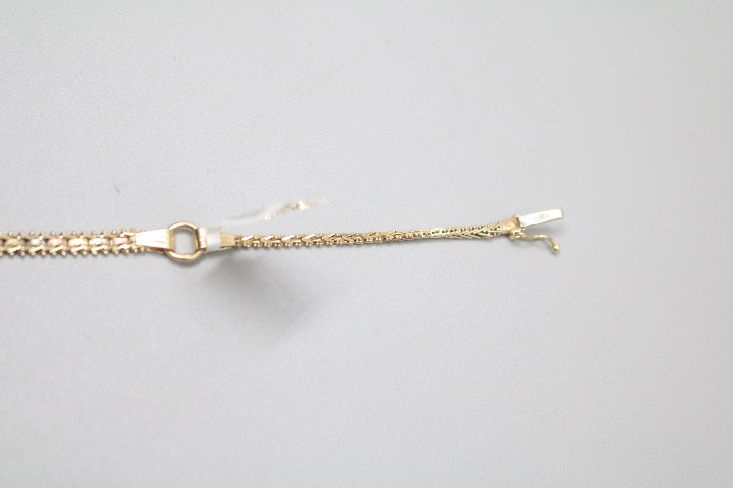 14K 3 Tone Gold Fancy Link Bracelet (7.5 Inches)