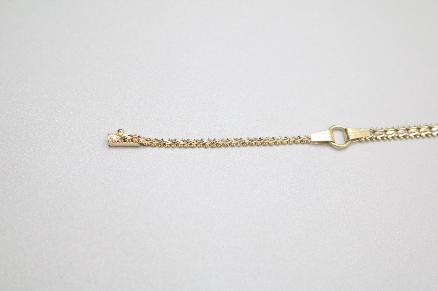 14K 3 Tone Gold Fancy Link Bracelet (7.5 Inches)