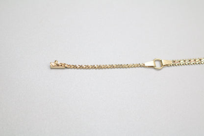 14K 3 Tone Gold Fancy Link Bracelet (7.5 Inches)