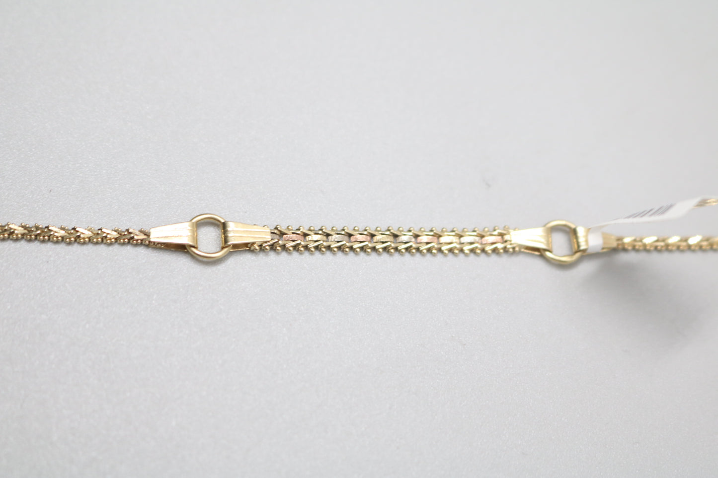 14K 3 Tone Gold Fancy Link Bracelet (7.5 Inches)