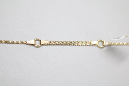 14K 3 Tone Gold Fancy Link Bracelet (7.5 Inches)
