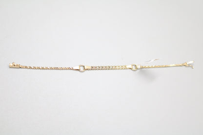 14K 3 Tone Gold Fancy Link Bracelet (7.5 Inches)
