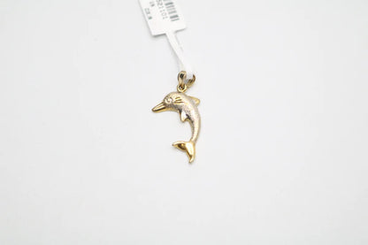 14K Two Toned Dolphin Charm (2.3 Grams)