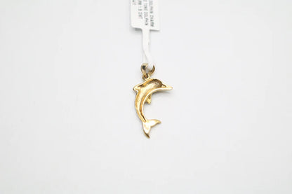 14K Two Toned Dolphin Charm (2.3 Grams)