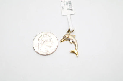 14K Two Toned Dolphin Charm (2.3 Grams)
