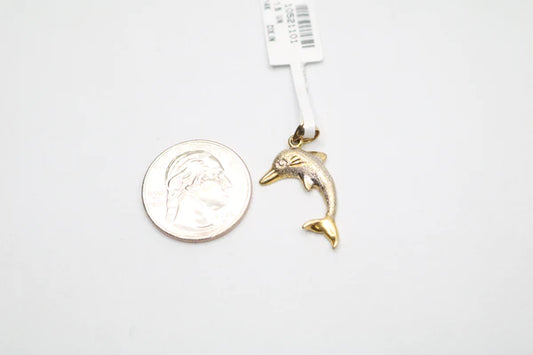14K Two Toned Dolphin Charm (2.3 Grams)