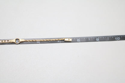 14K 3 Tone Gold Fancy Link Bracelet (7.5 Inches)