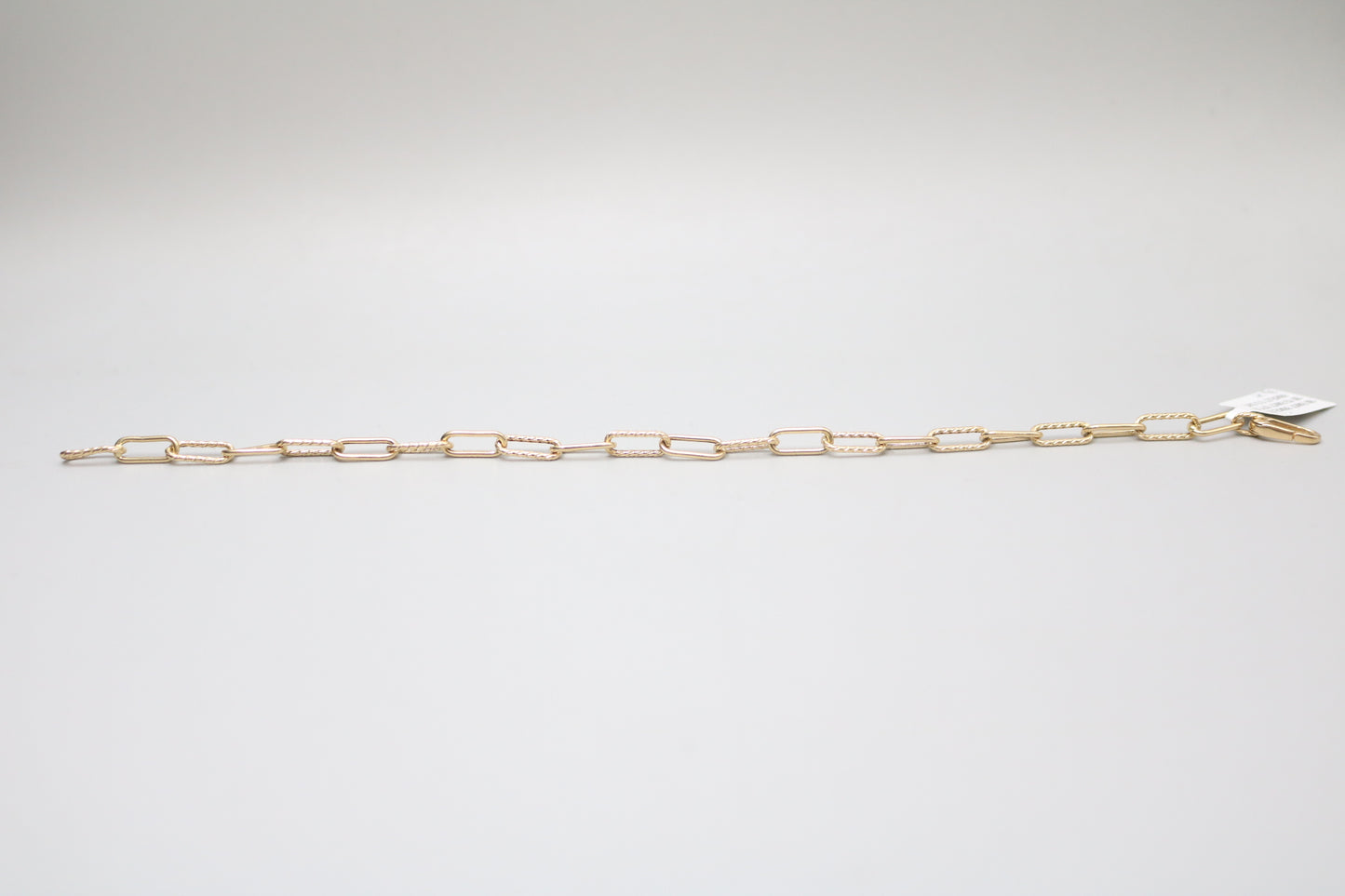 18K Yellow Gold Paper Clip Bracelet (8 Inches)