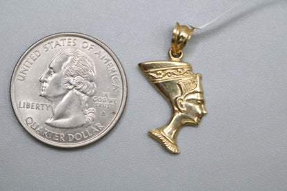 10K Yellow Gold Queen Nefertiti Charm (1.6 Grams)