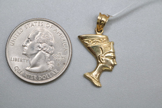 10K Yellow Gold Queen Nefertiti Charm (1.6 Grams)