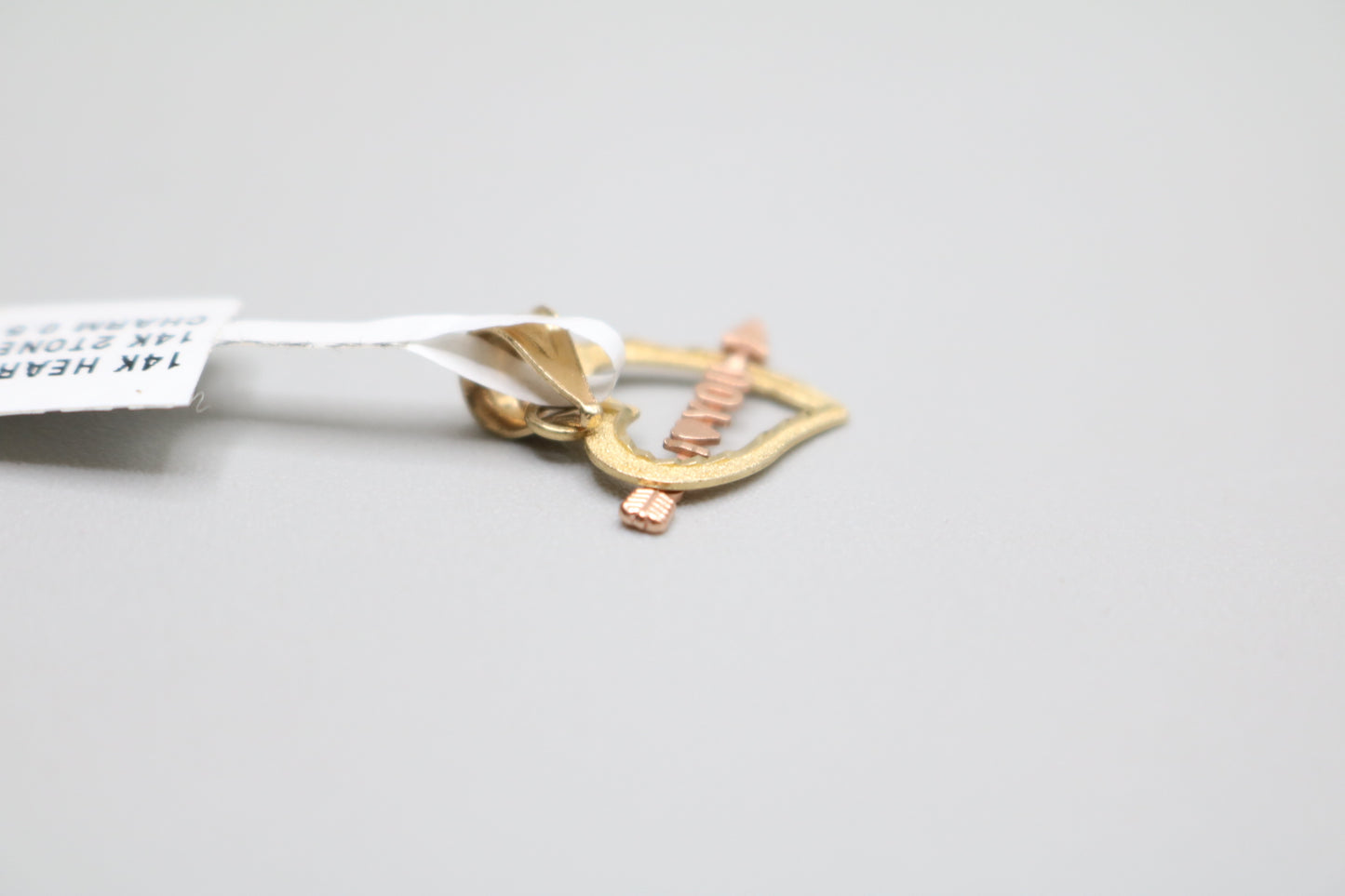 14K 2 Tone Gold “I Love You” Charm (0.9 Grams)