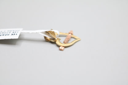 14K 2 Tone Gold “I Love You” Charm (0.9 Grams)
