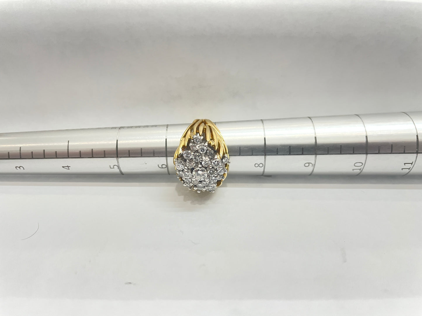 18K Yellow Gold Diamond Cluster Ring (1.15 CTW) (Size 7) (Local Pick-Up Only)